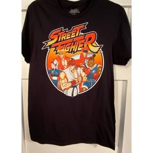 Streetfighter Throwback Graphic T-Shirt - Black. Size Small. K60 *